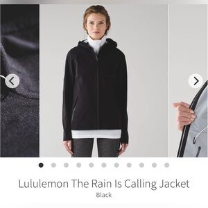 I228 Lululemon The Rain Is Calling Jacket Black Women Size 10 *LOGO BOSTON